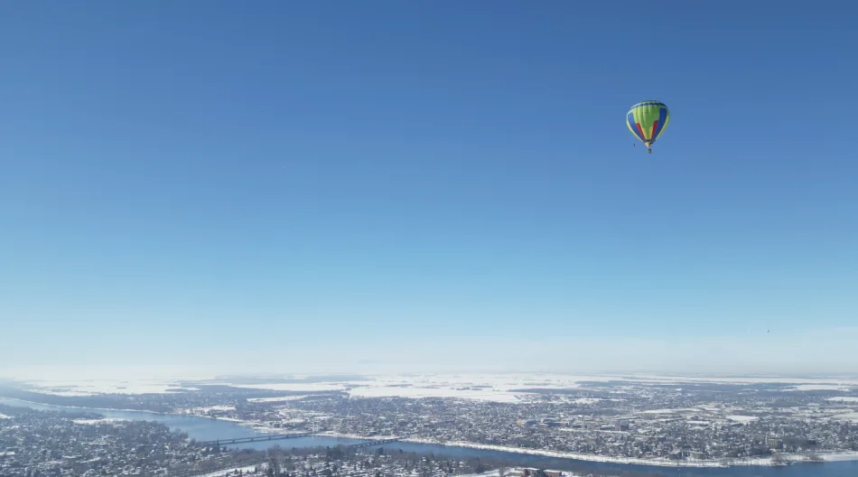 On s'est envolé en montgolfière en plein hiver