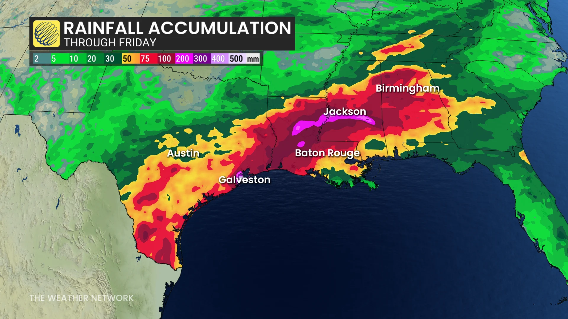 Baron - US rainfall accumulation through Friday - June 15
