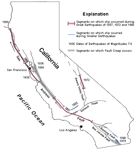 usgs image of faults in california