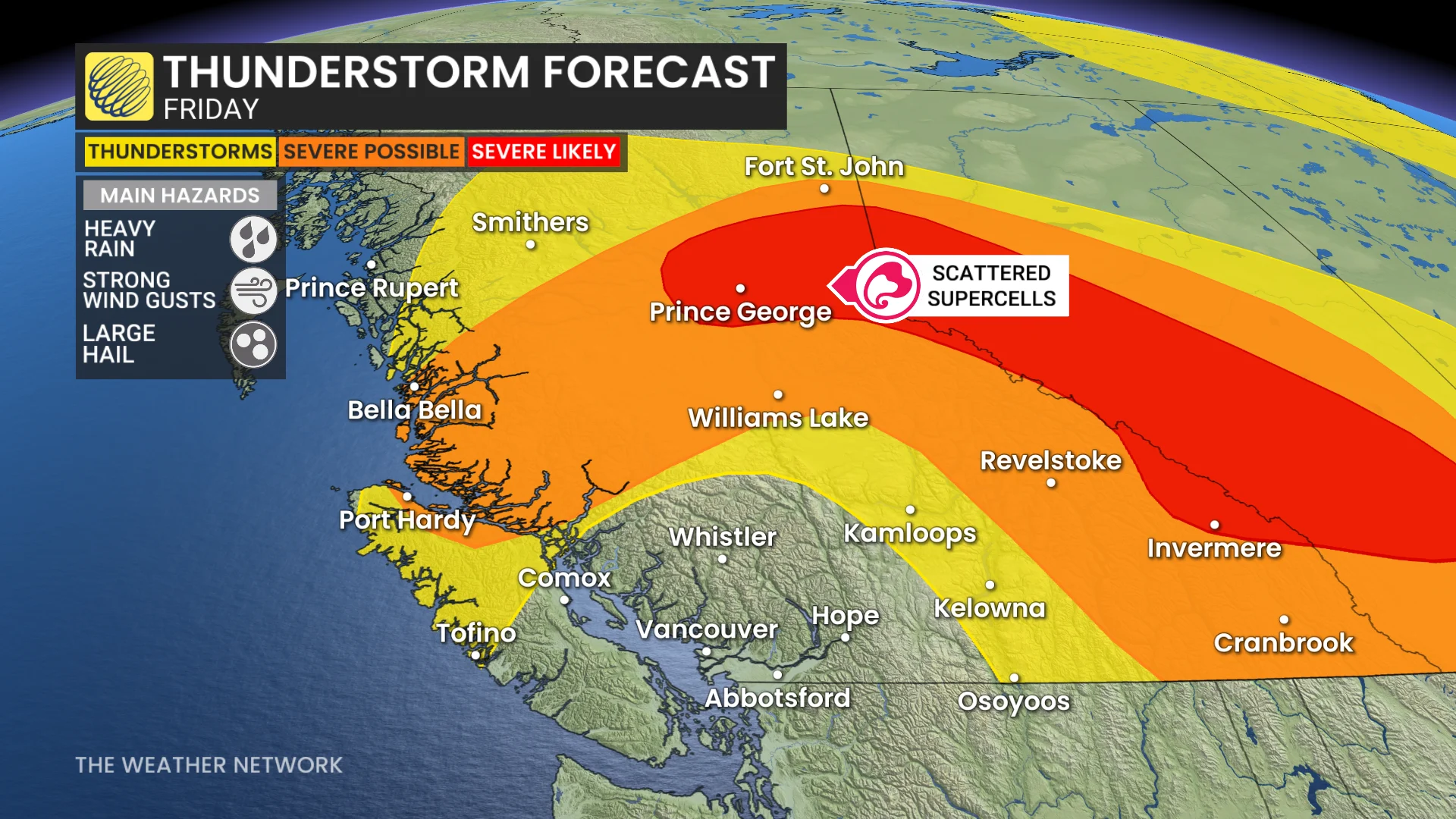 Baron - BC thunderstorm risk Friday - July 16