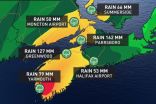 Atlantic Canada: Erin remnants drop 100+ mm of rain, system will depart Friday