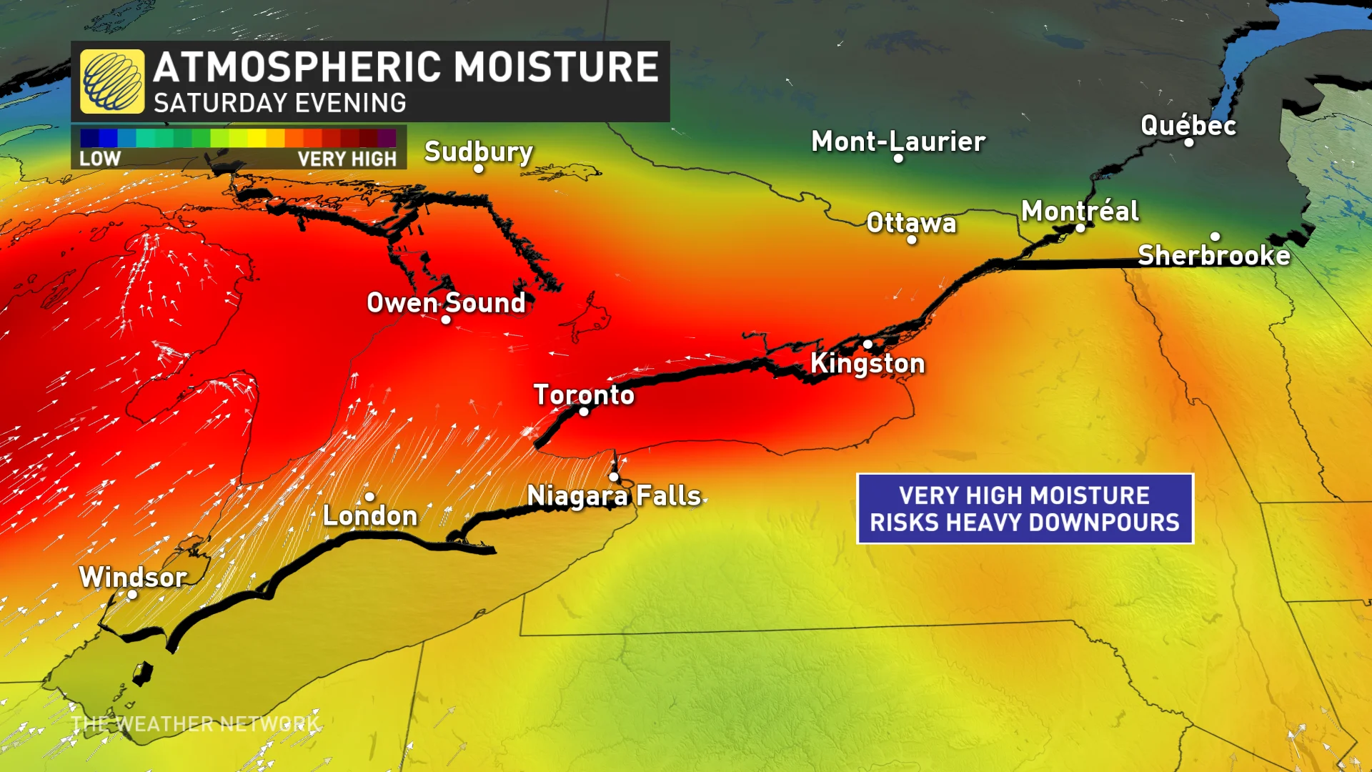 Ontario atmospheric moisture Saturday evening_June 22