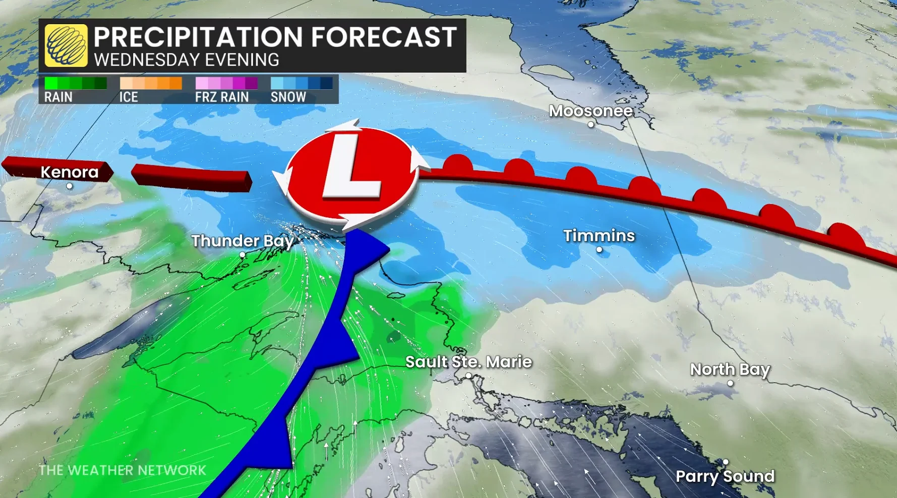 Baron - Northern Ontario precipitation Wednesday evening - April 7