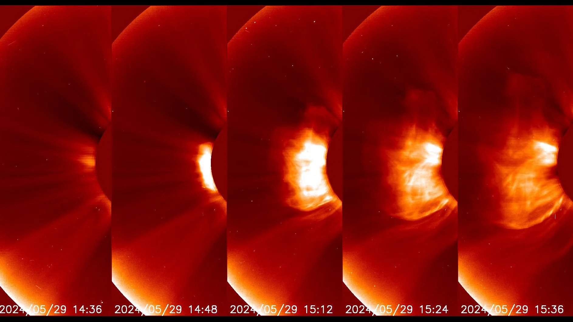 Solar Storm Coronal Mass Ejection May 29 2024 - NASA ESA SOHO