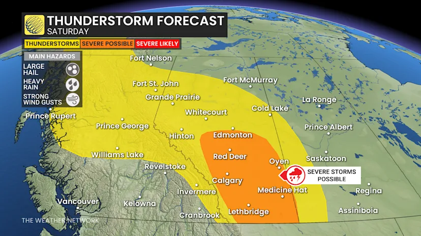 Up to 100 mm: Flood, severe storm risk grows in Alberta with weekend ...