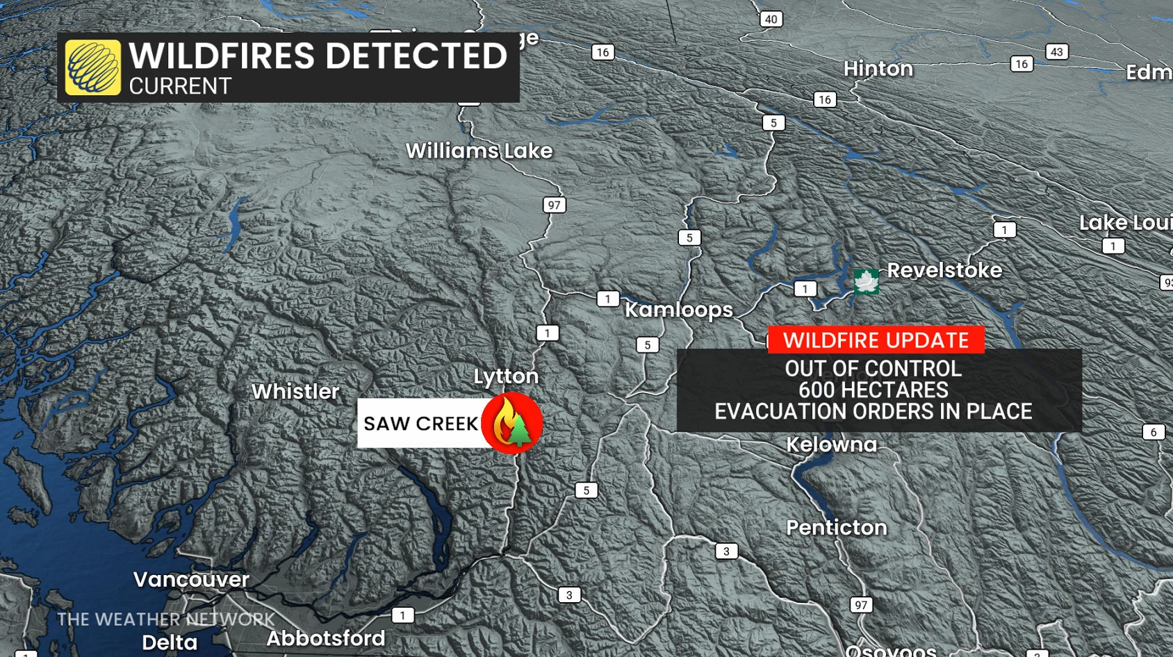 Saw Creek, B.C., wildfire (June 20, 2026)