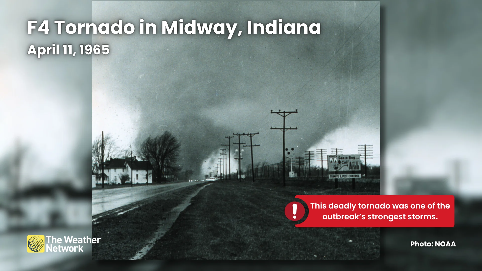 F4 Twin Tornado Midway Indiana April 1965