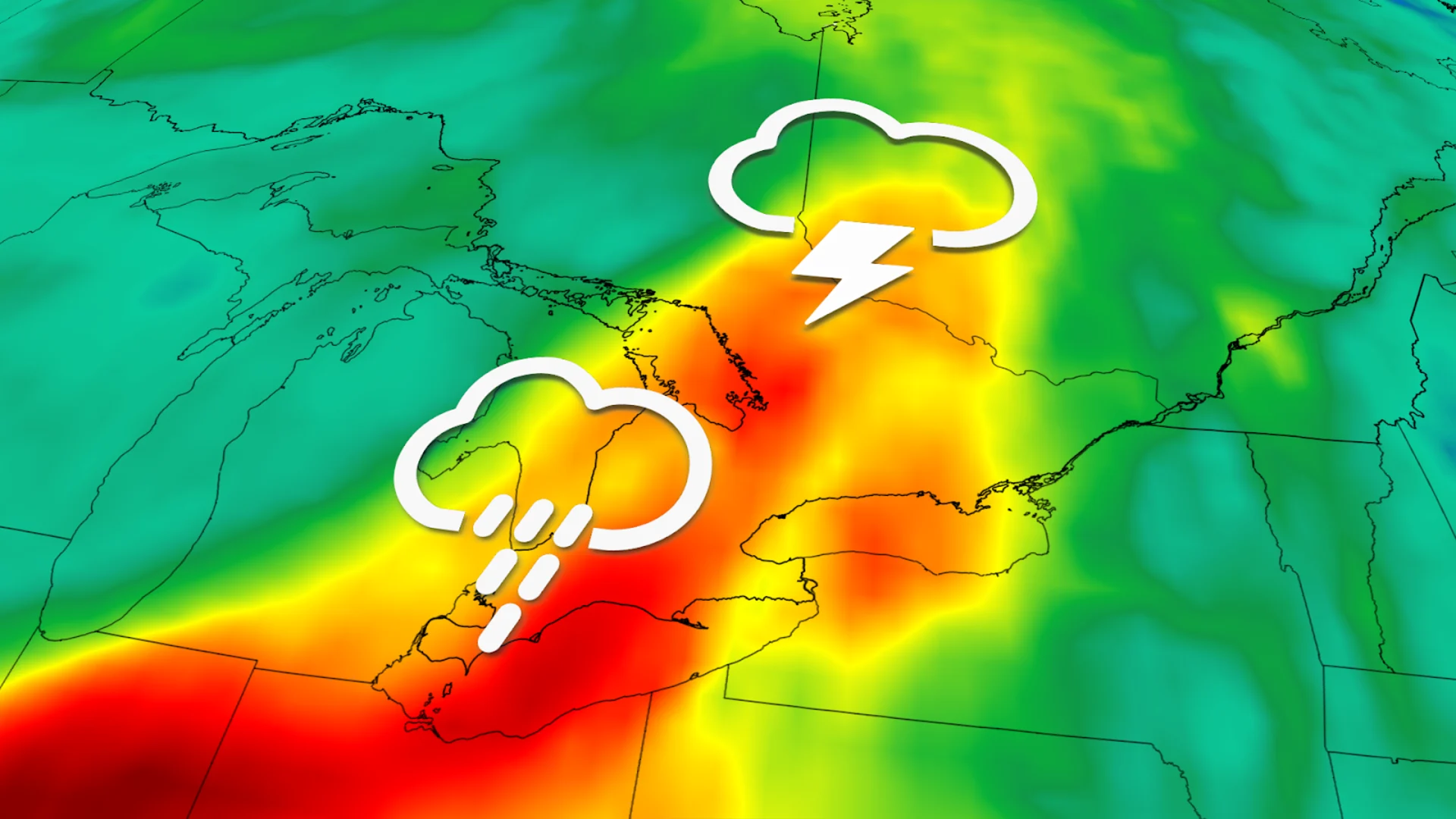 Thunderstorm, heavy rain risk bubbles up in Ontario. Forecast details, here