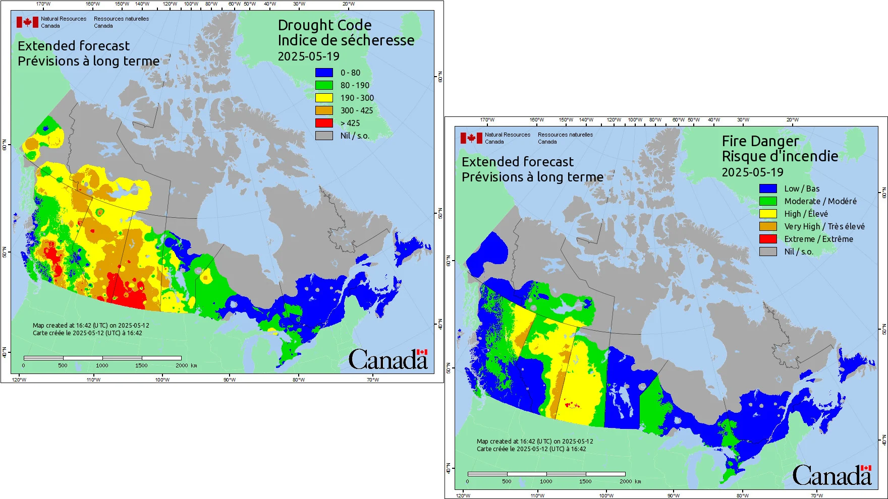 Drought Code Fire Danger Canada May 19 2025