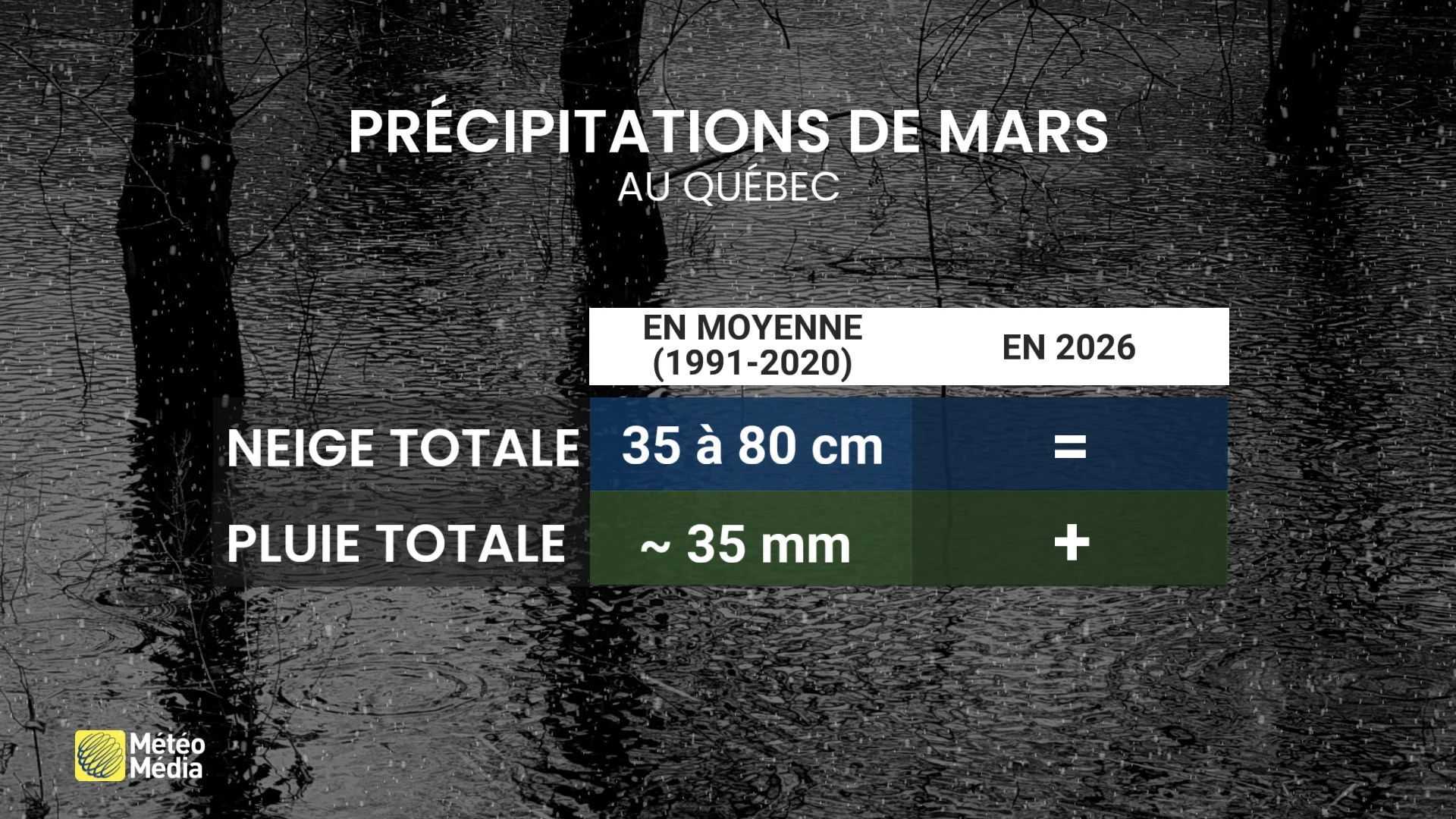 Aperçu de mars : pluie et neige au menu