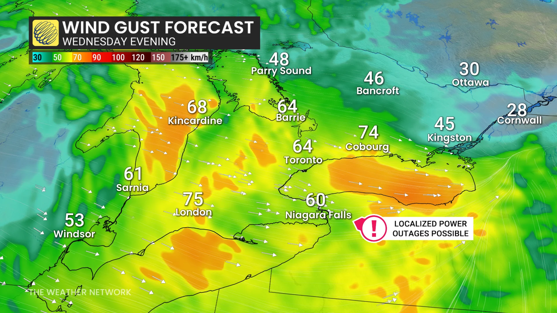 Baron - Ontario winds Wednesday - nov5