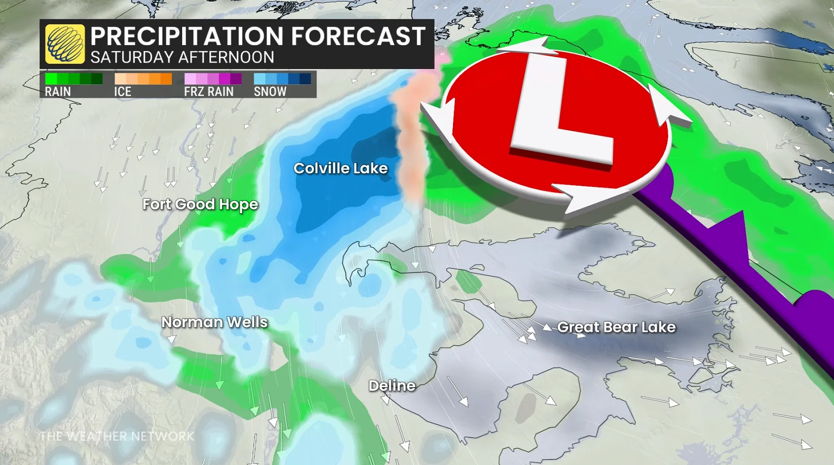 NWT Precipitation Forecast Saturday Afternoon