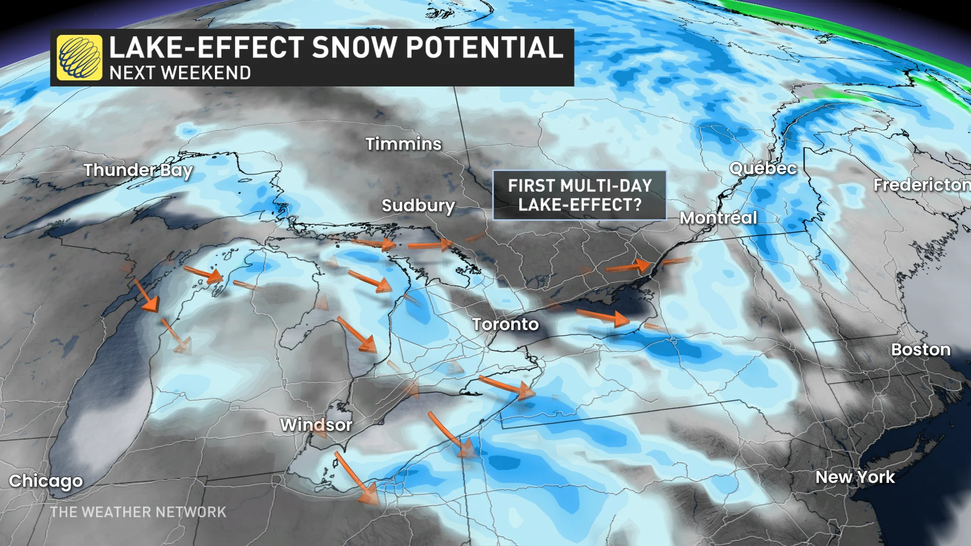 Baron - Ontario lake-effect snow potential next weekend - Nov22