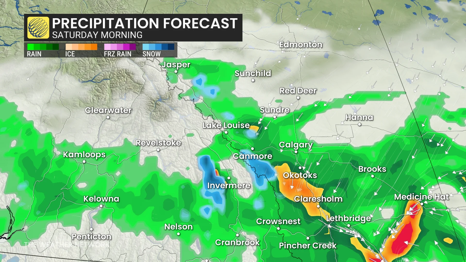 Baron - Alberta precipitation Saturday morning - June19