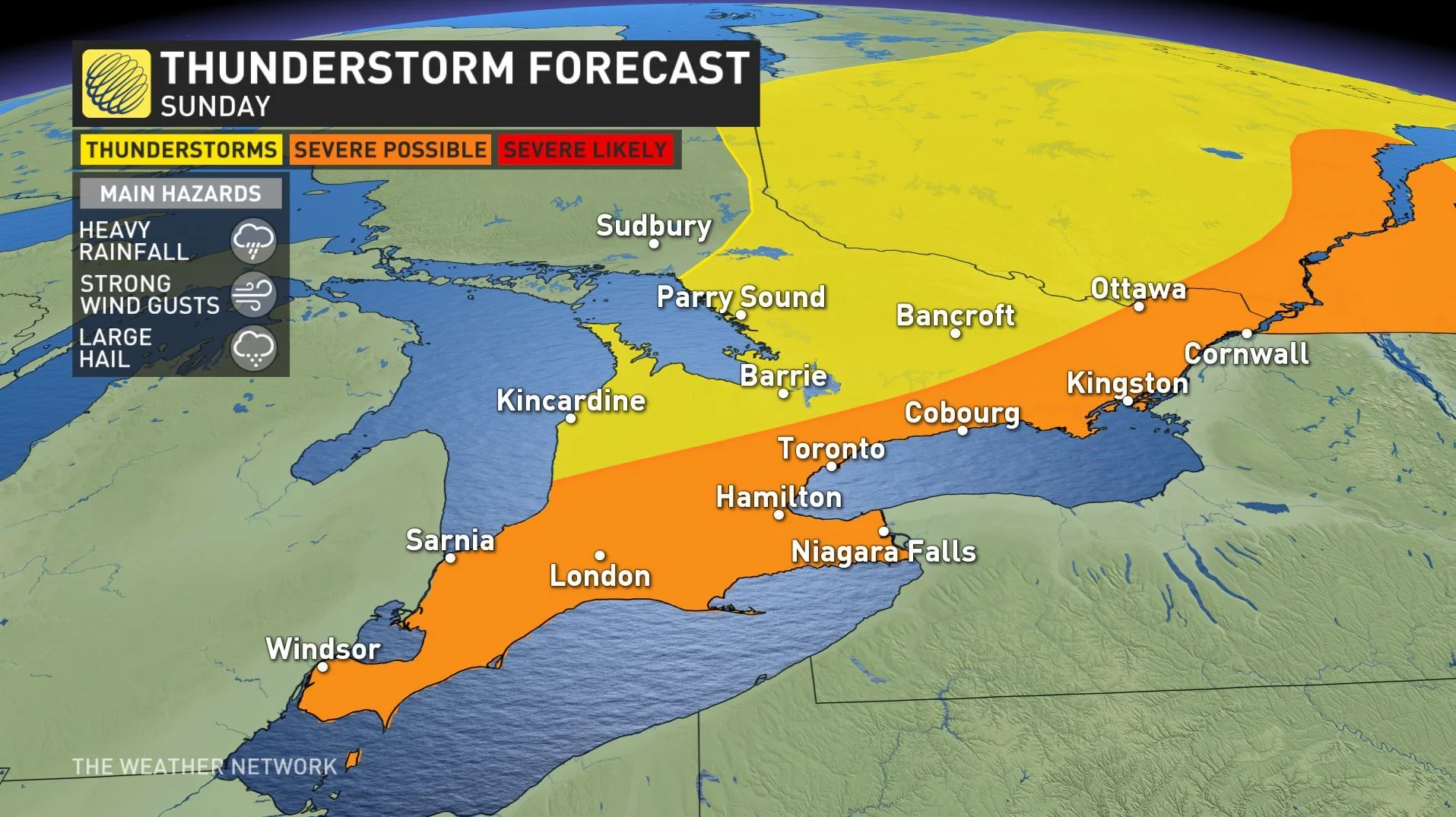 Ontario: Threat for severe storms looms in the south Sunday, heat ...