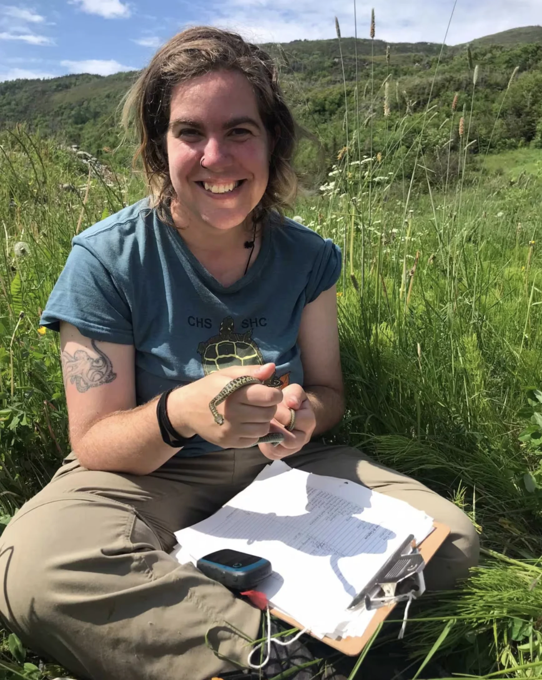 CBC: Andrea Gigeroff is a PhD researcher at Mount Allison University in New Brunswick. She is studying snakes in Newfoundland. (Submitted by Andrea Gigeroff)