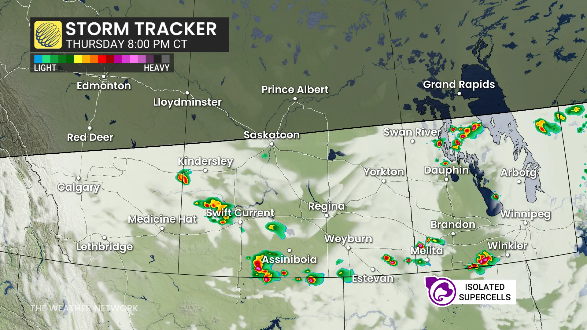 Baron - Prairie thunderstorm tracker Thursday 8 pm - July 9