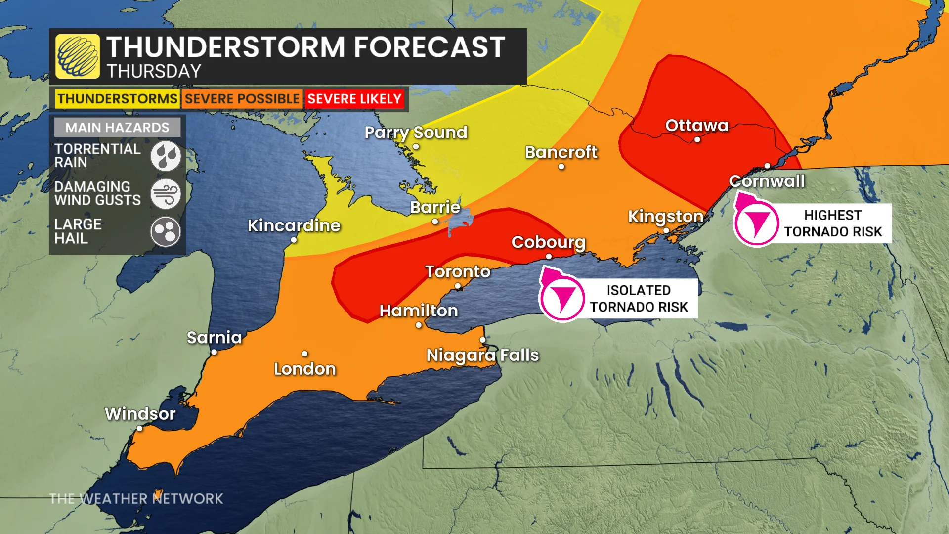 Ontario and southern Quebec Thursday severe thunderstorm risk - July 2, 2026