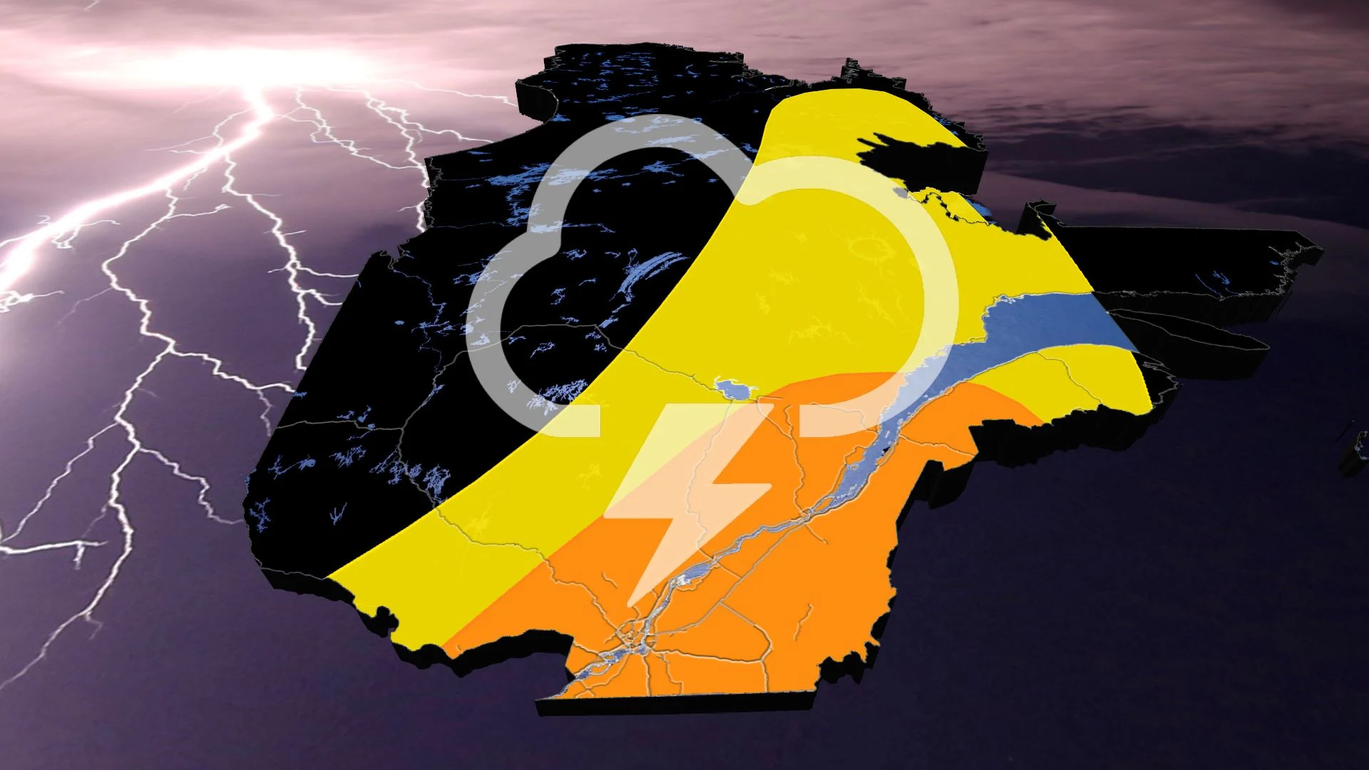 Une ligne d'orages fonce vers le Québec : plusieurs secteurs à risque
