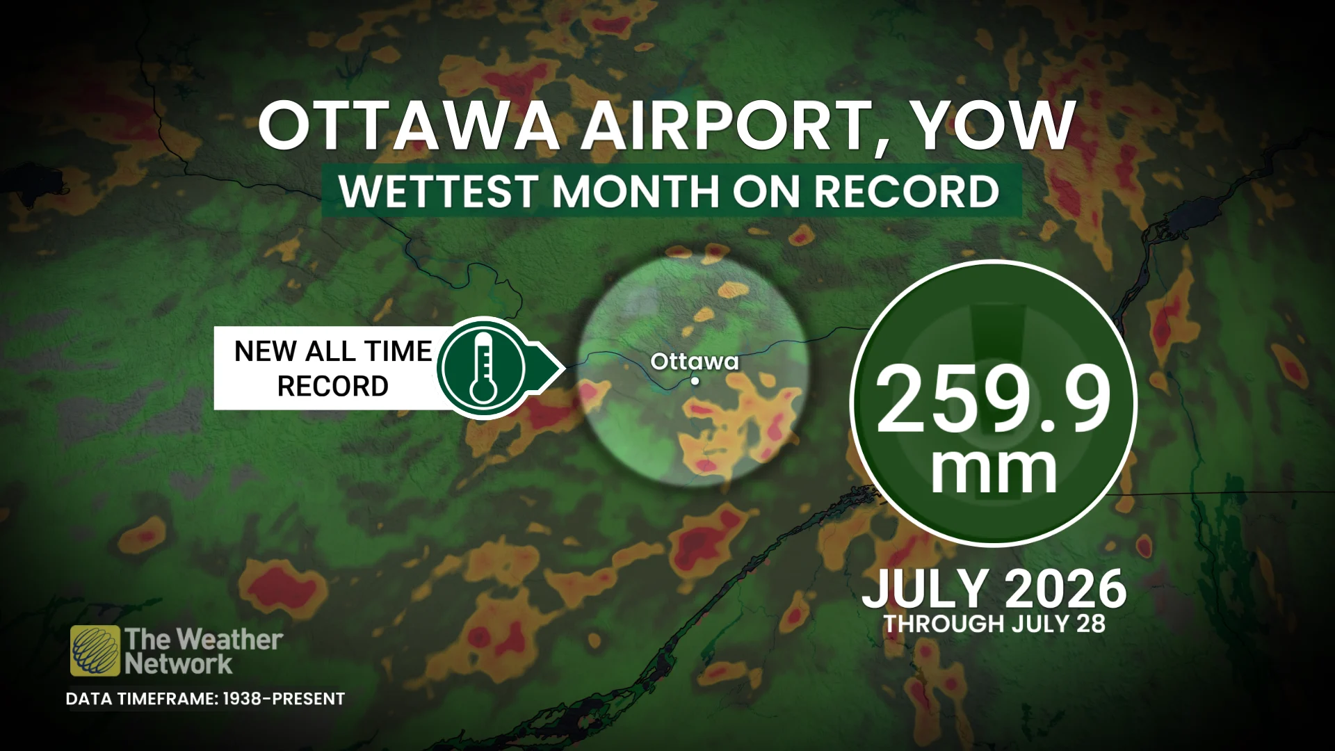 Ottawa wettest month on record as of July 28, 2026