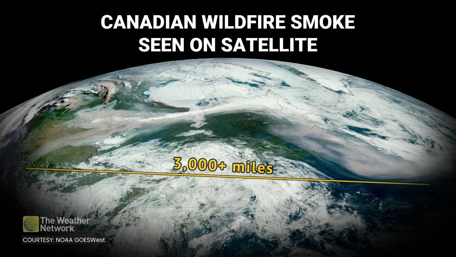 Satellite, Wildfire, Fire, Manitoba, BC, Alberta, Saskatchewan, Prairies, Smoke, May 29, 2025. (The Weather Network)