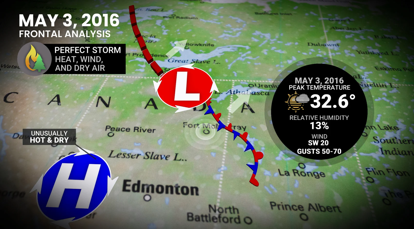 Fort McMurray, Alta., weather conditions May 3, 2016
