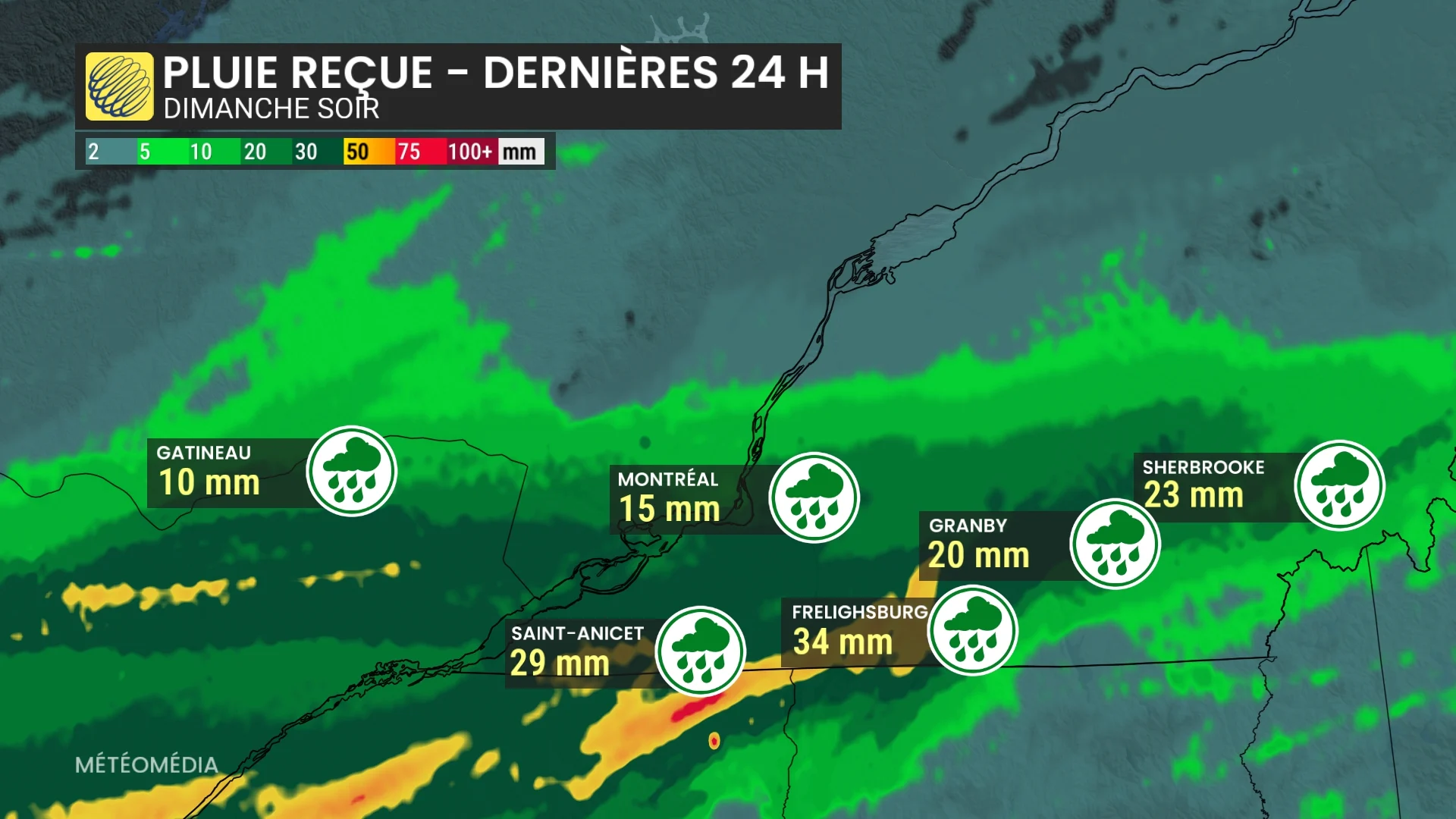 La pluie a eu le dernier mot ce dimanche au Québec, et ce n'est pas fini