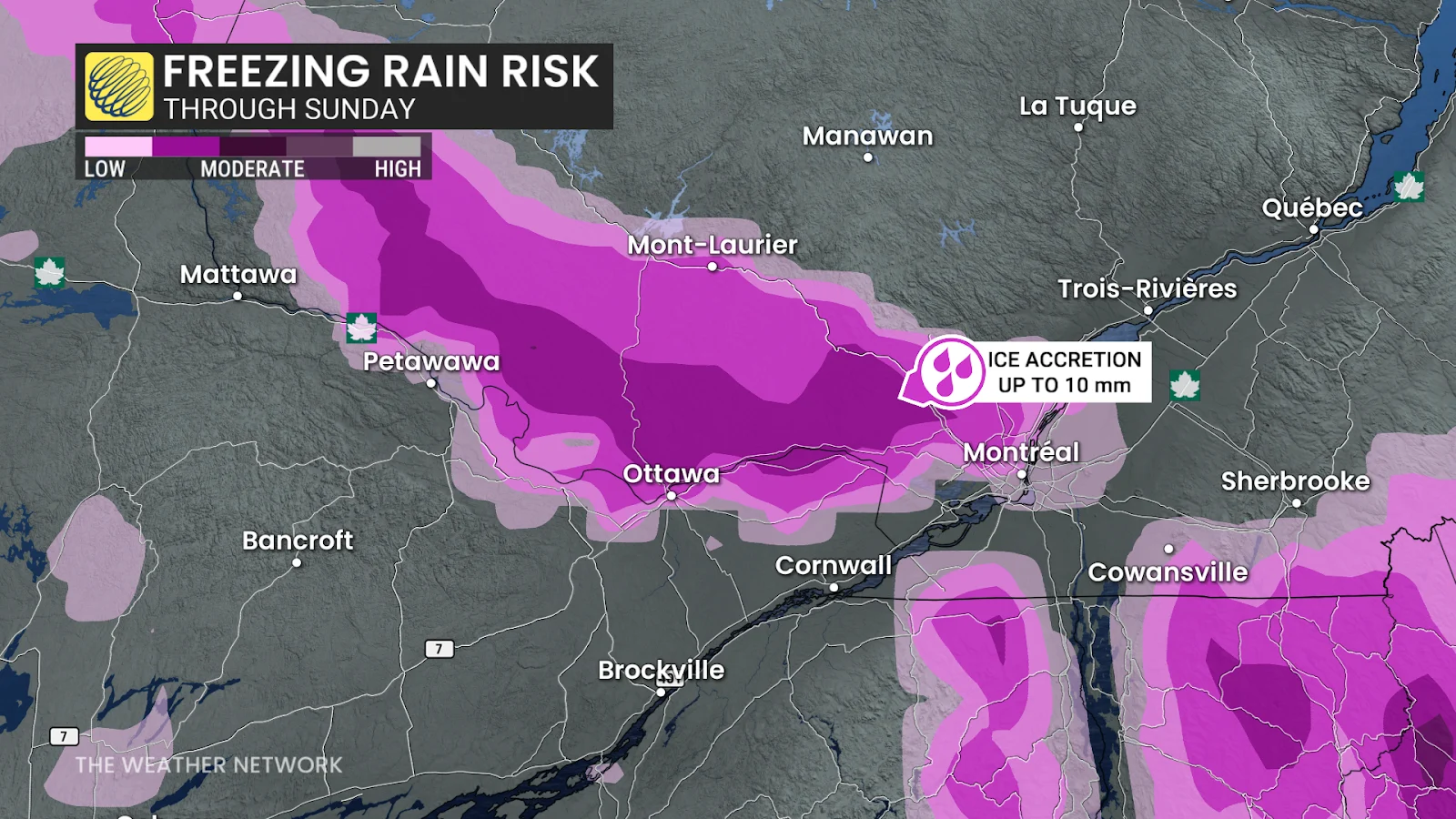 Ontario Quebec forecast weekend freezing rain - Nov. 14, 2025