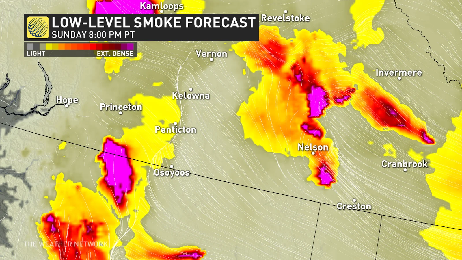 BC Low Level Smoke Sunday 8pm