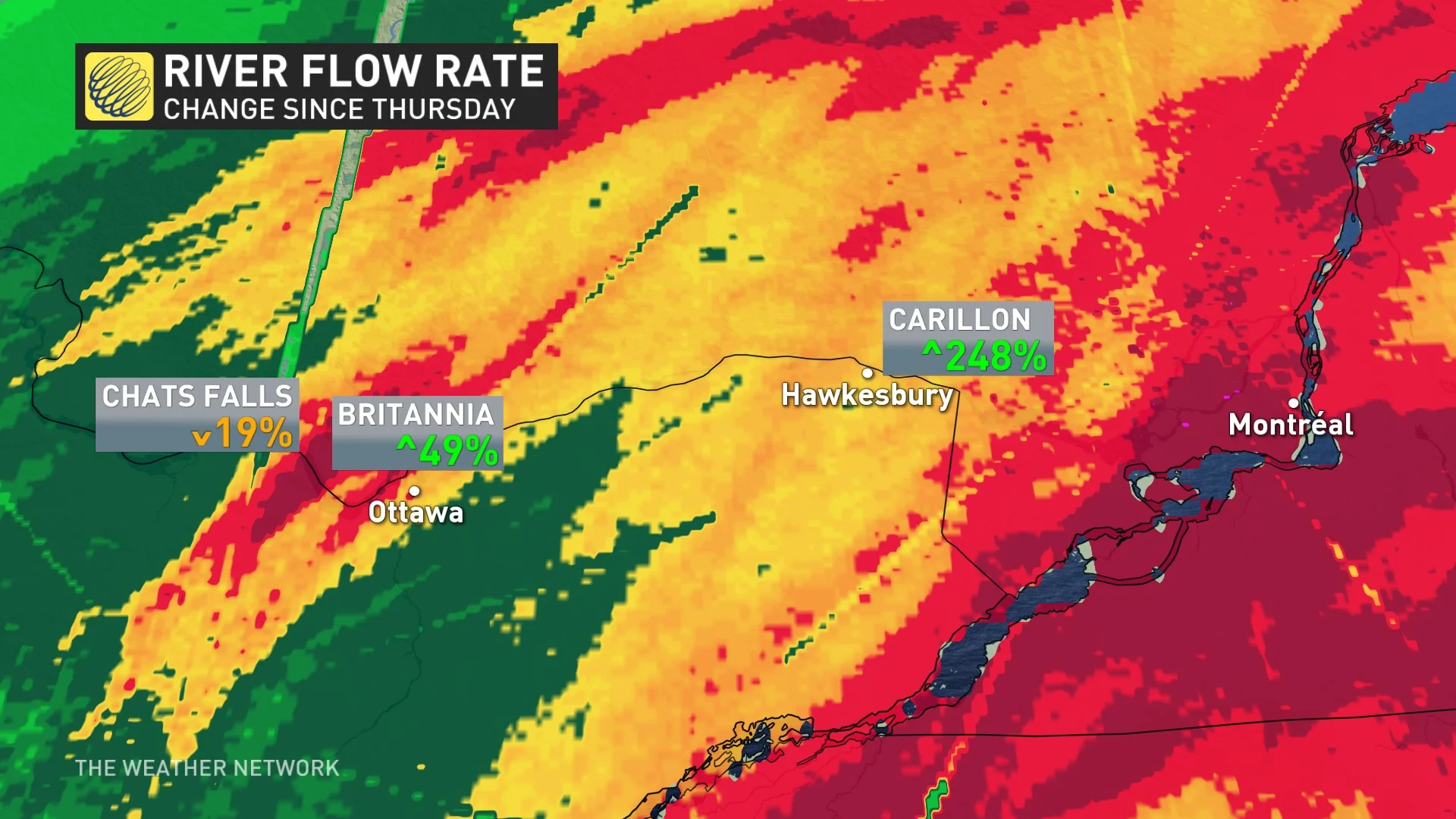 River flow rate Ontario and Quebec_Aug. 10