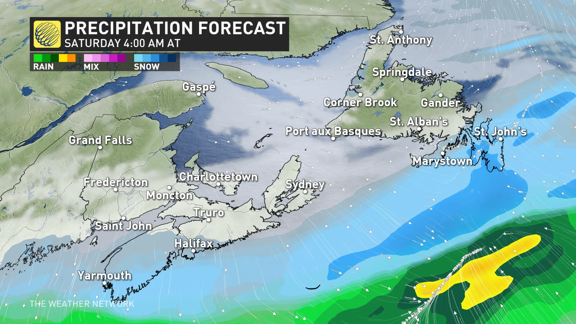 Baron - Atlantic Canada precipitation Saturday - Jan31