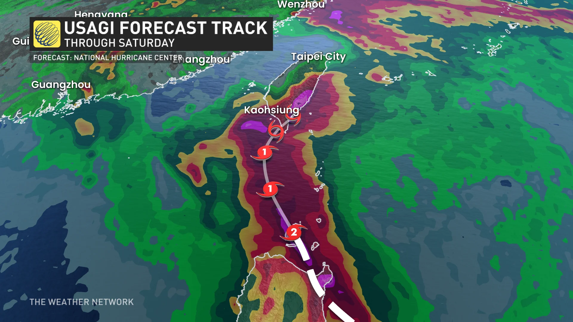 Typhoon Usagi forecast storm track and rainfall - Nov. 14, 2024