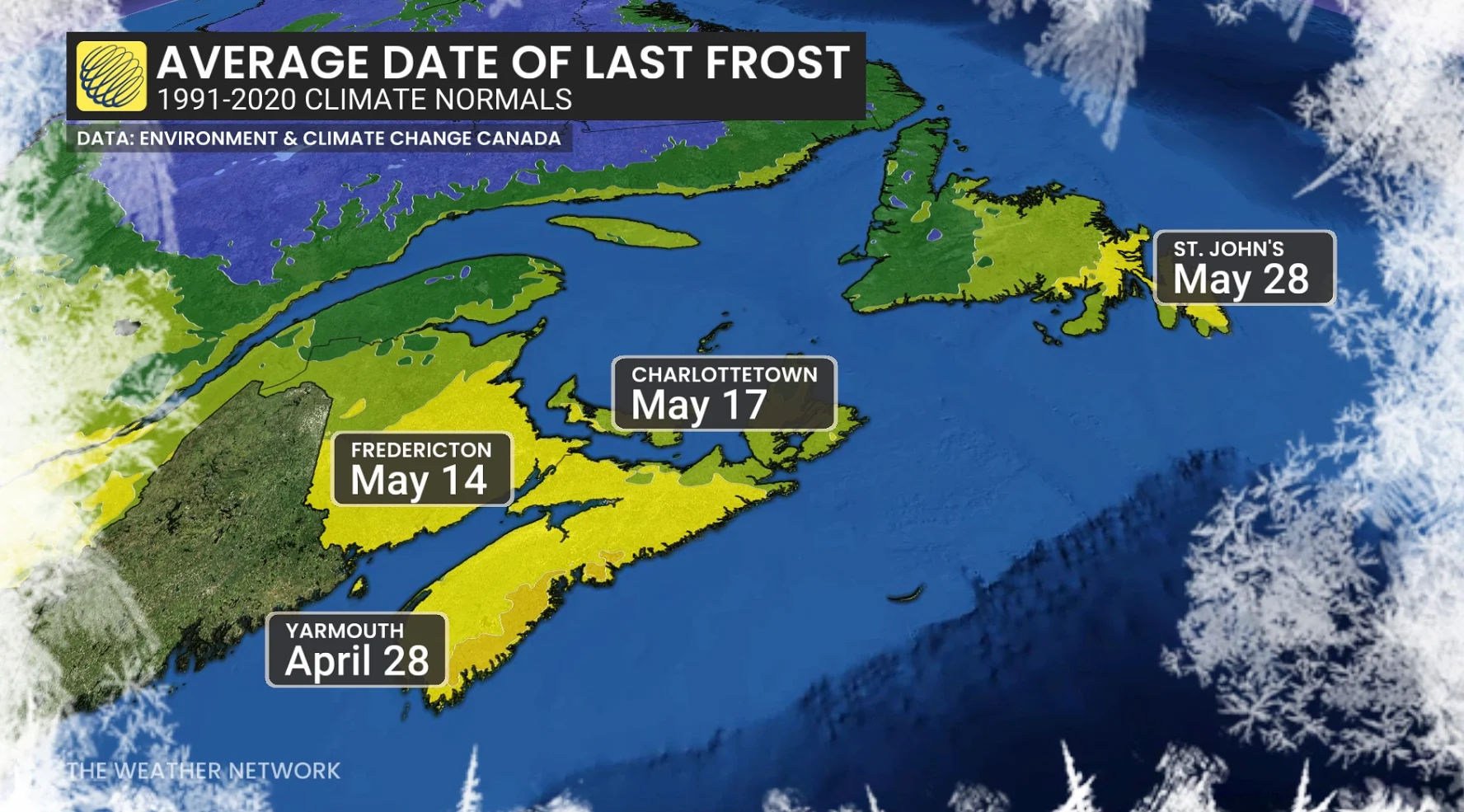 Atlantic Canada Average Last Frost
