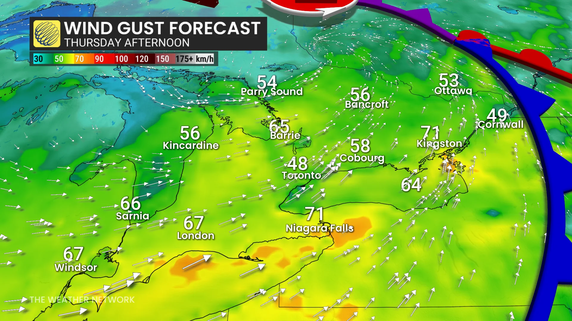 Baron - Ontario winds Thursday afternoon - June 15