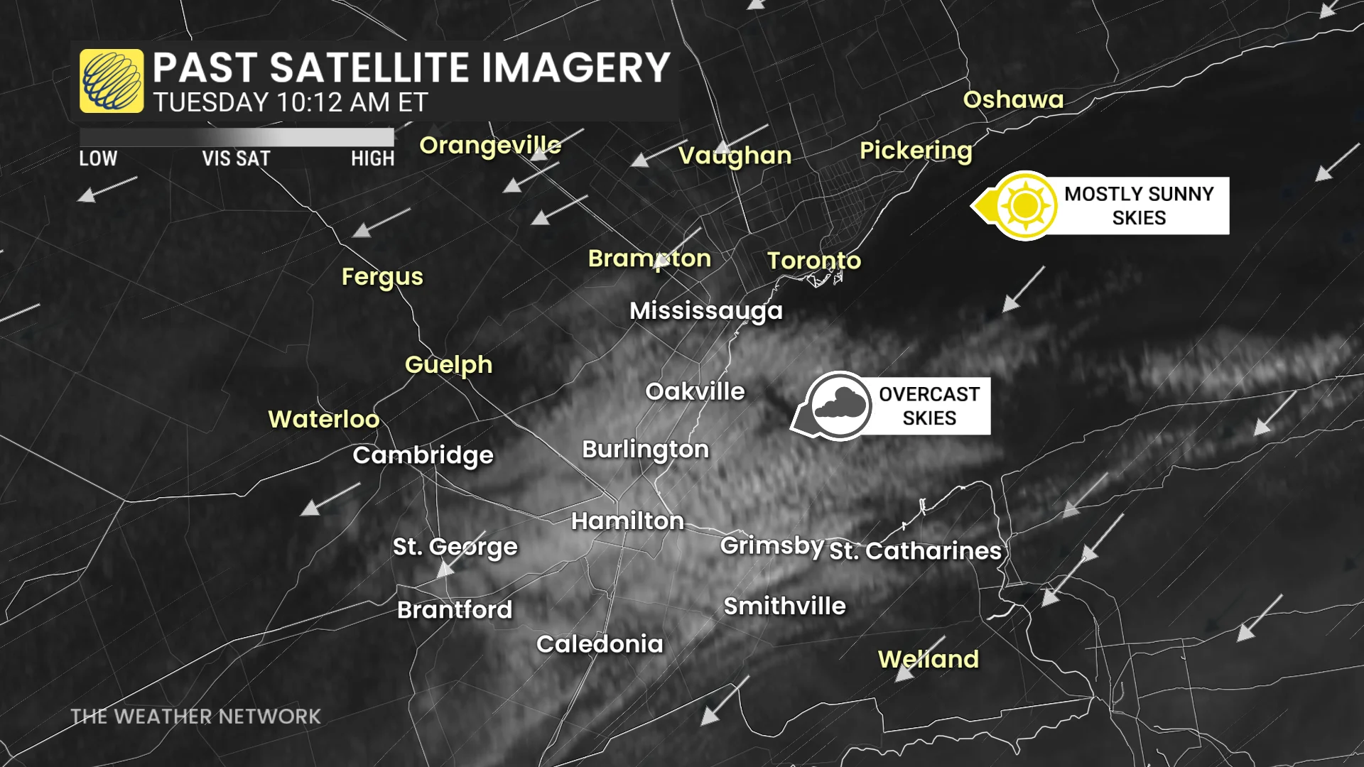 Tuesday cloud cover in the GTA/past satellite imagery
