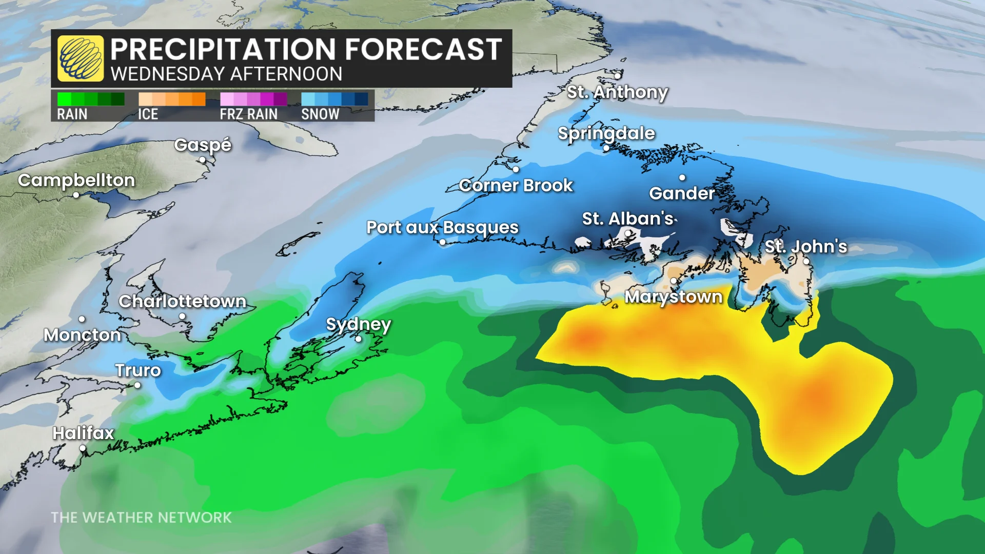 Baron - Wednesday afternoon precipitation Atlantic Canada - Dec3