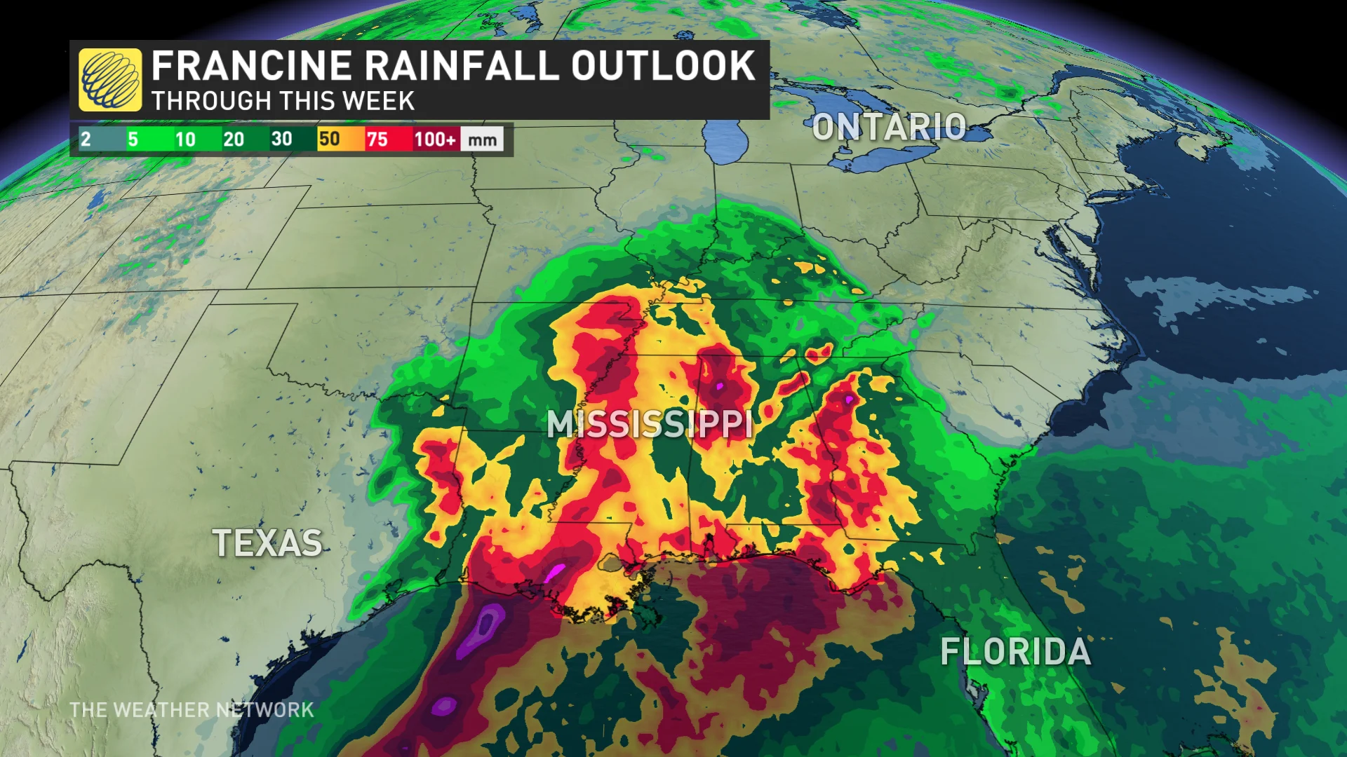 Baron - Francine rainfall outlook