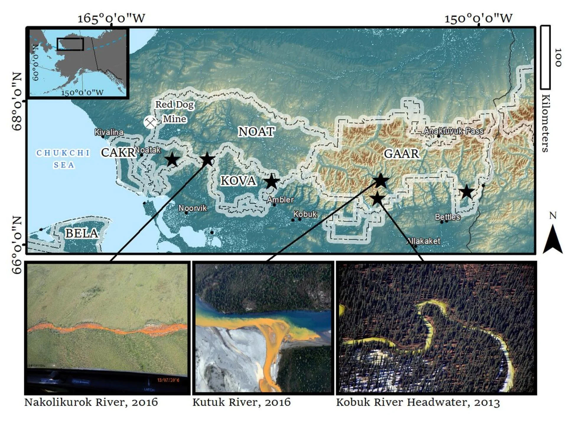 Orange rivers map/Map created by Carson Baughman/U.S. Geological Survey. Photos: Kenneth Hill/National Park Service