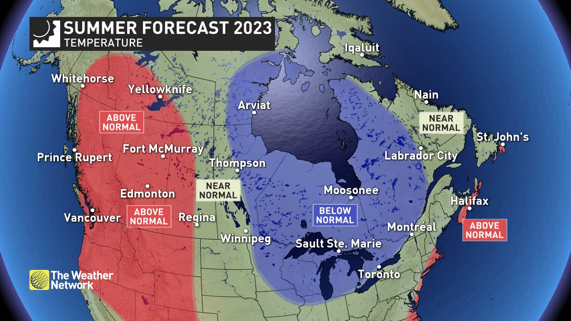 The Weather Network's Canada's 2023 Summer Forecast: Temperature Outlook