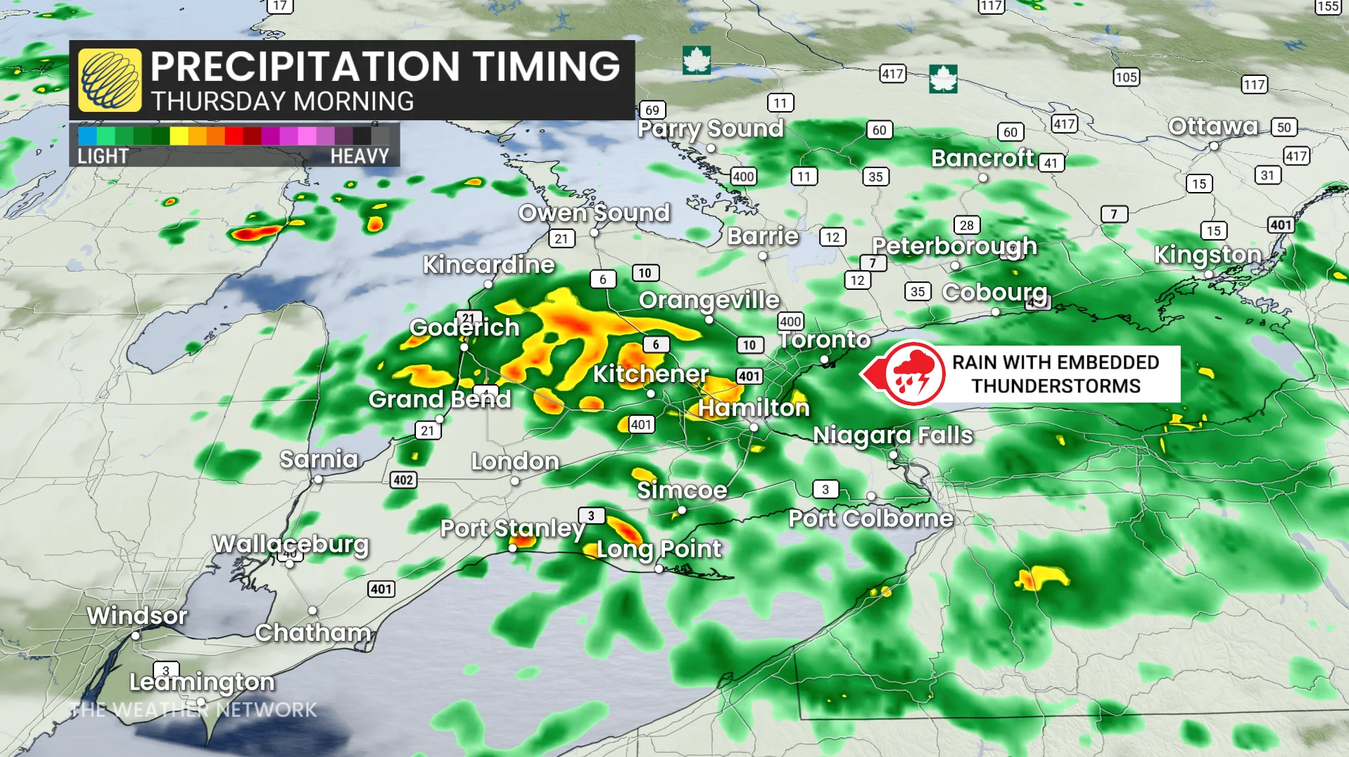 Baron - Ontario precipitation Thursday morning - June 24