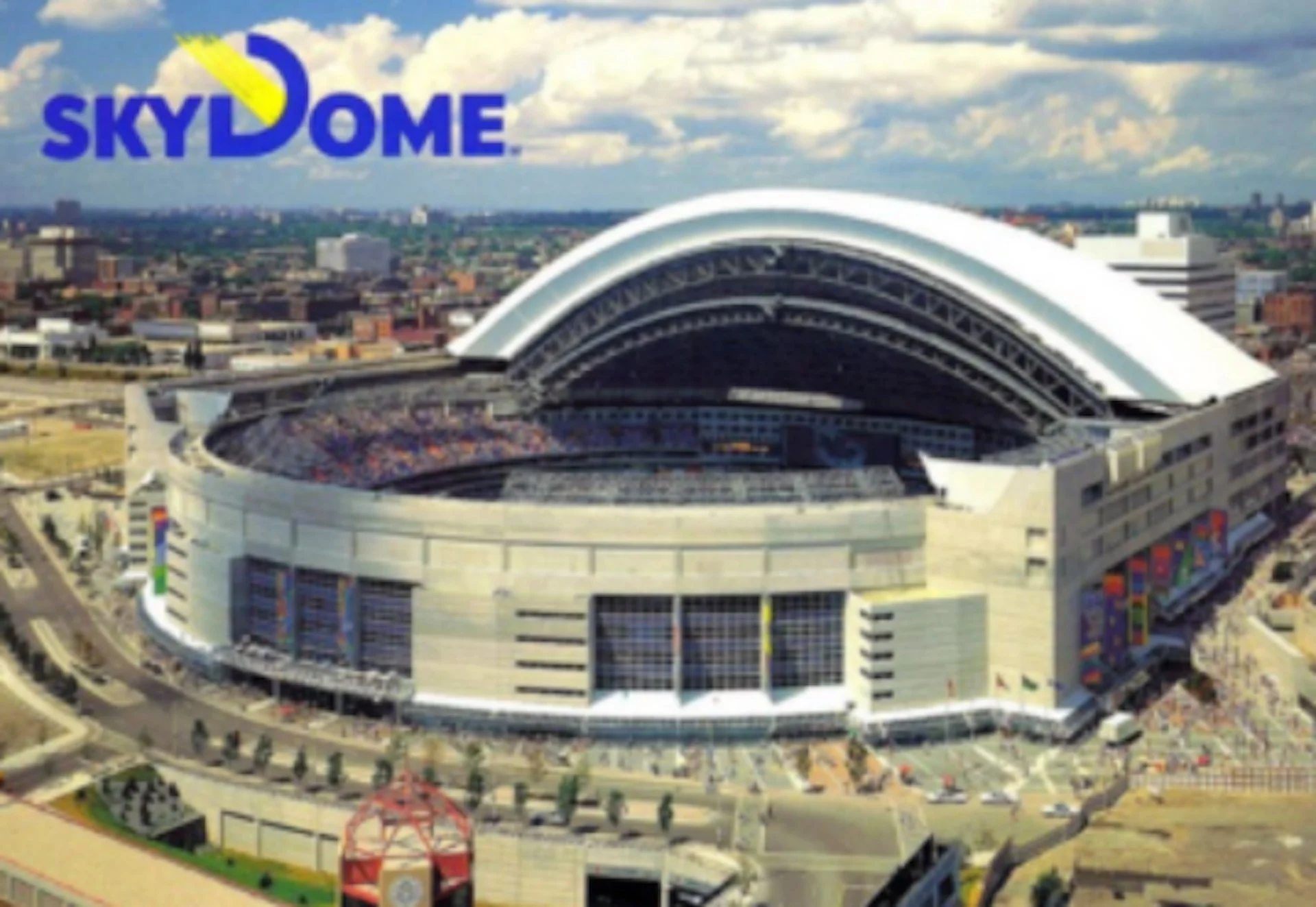 45,000 spectators were soaked during the SkyDome's opening ceremonies