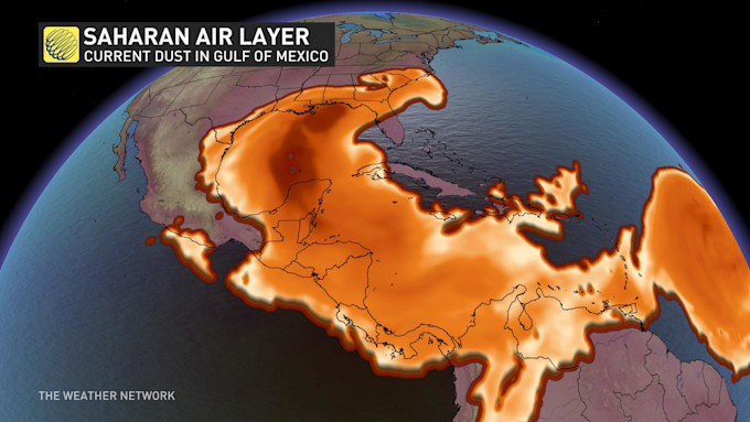 Sahara dust cloud - current, June 25