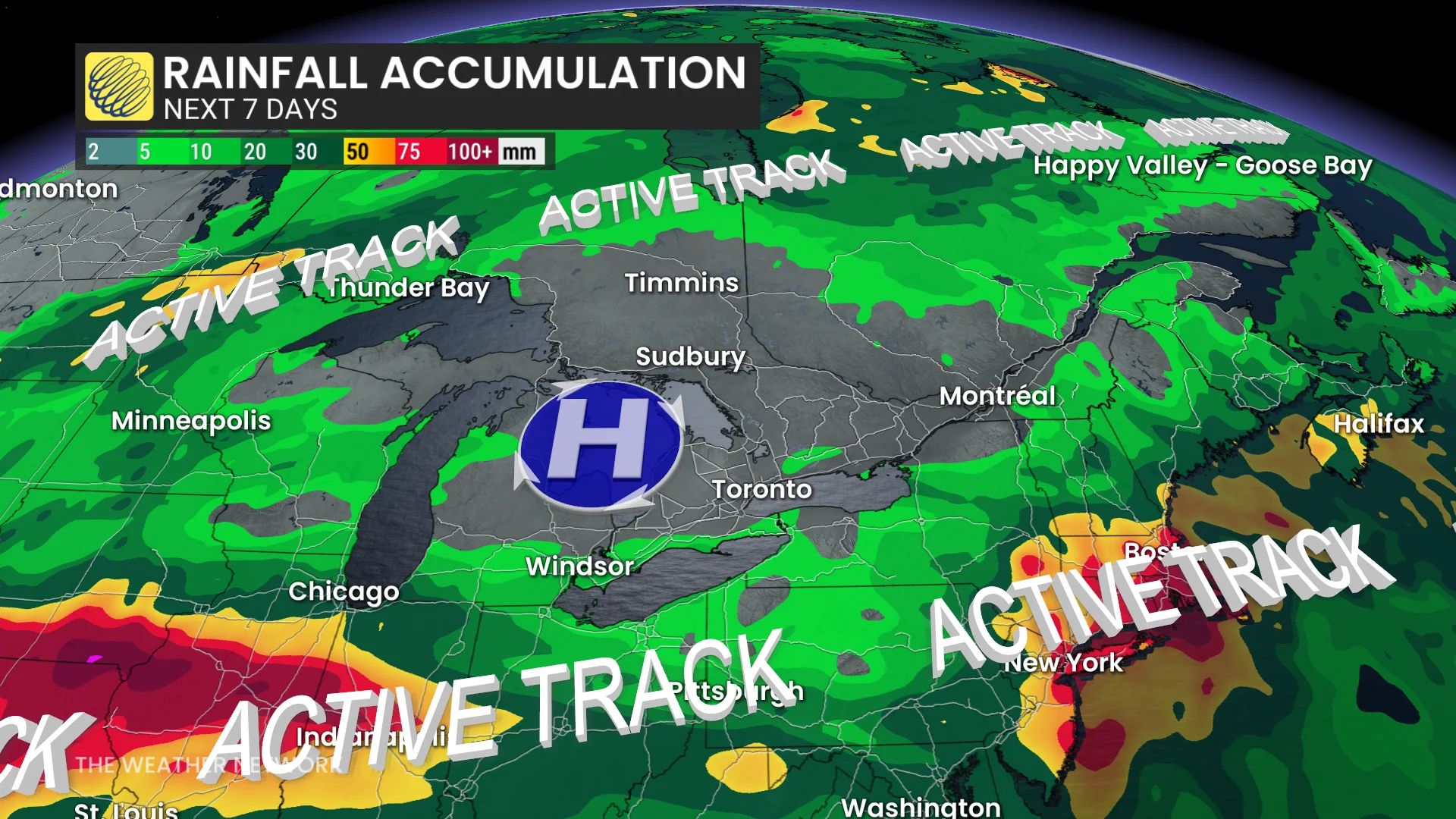 Ontario rainfall next 7 days