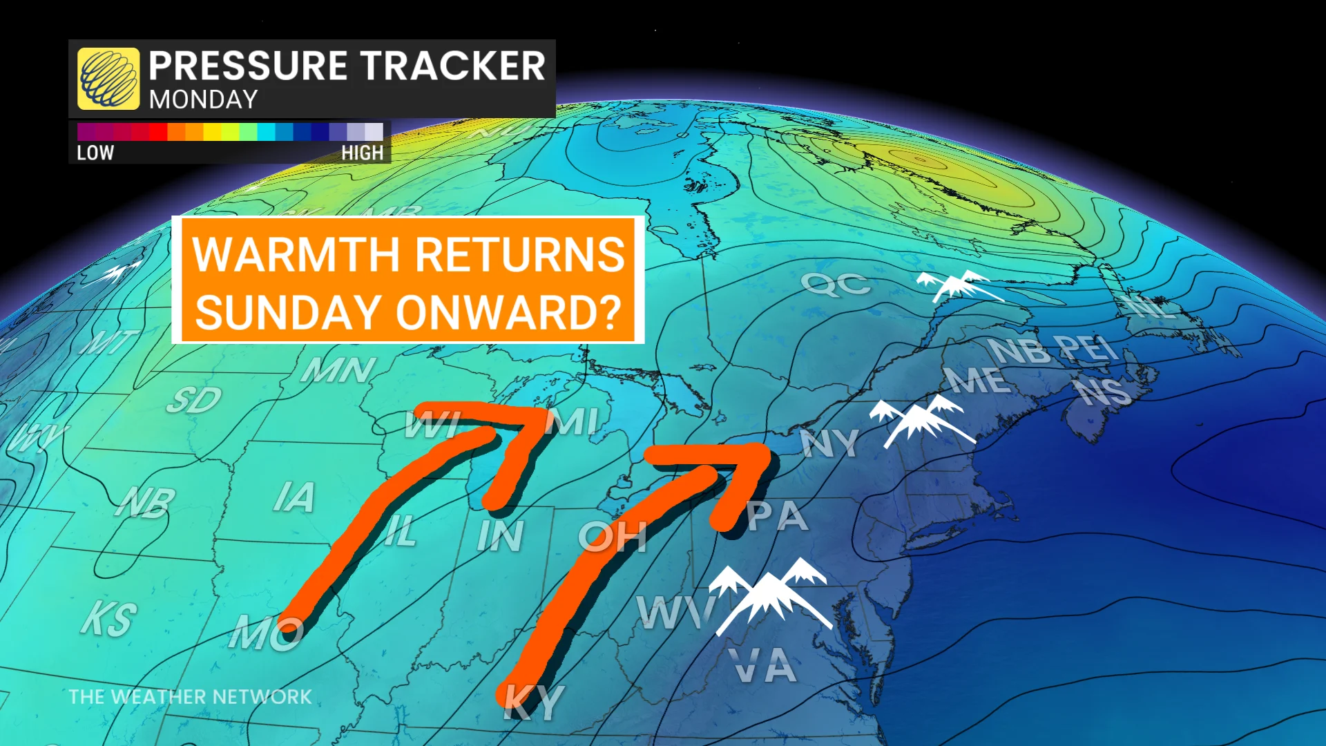 Ontario pressure tracker Monday