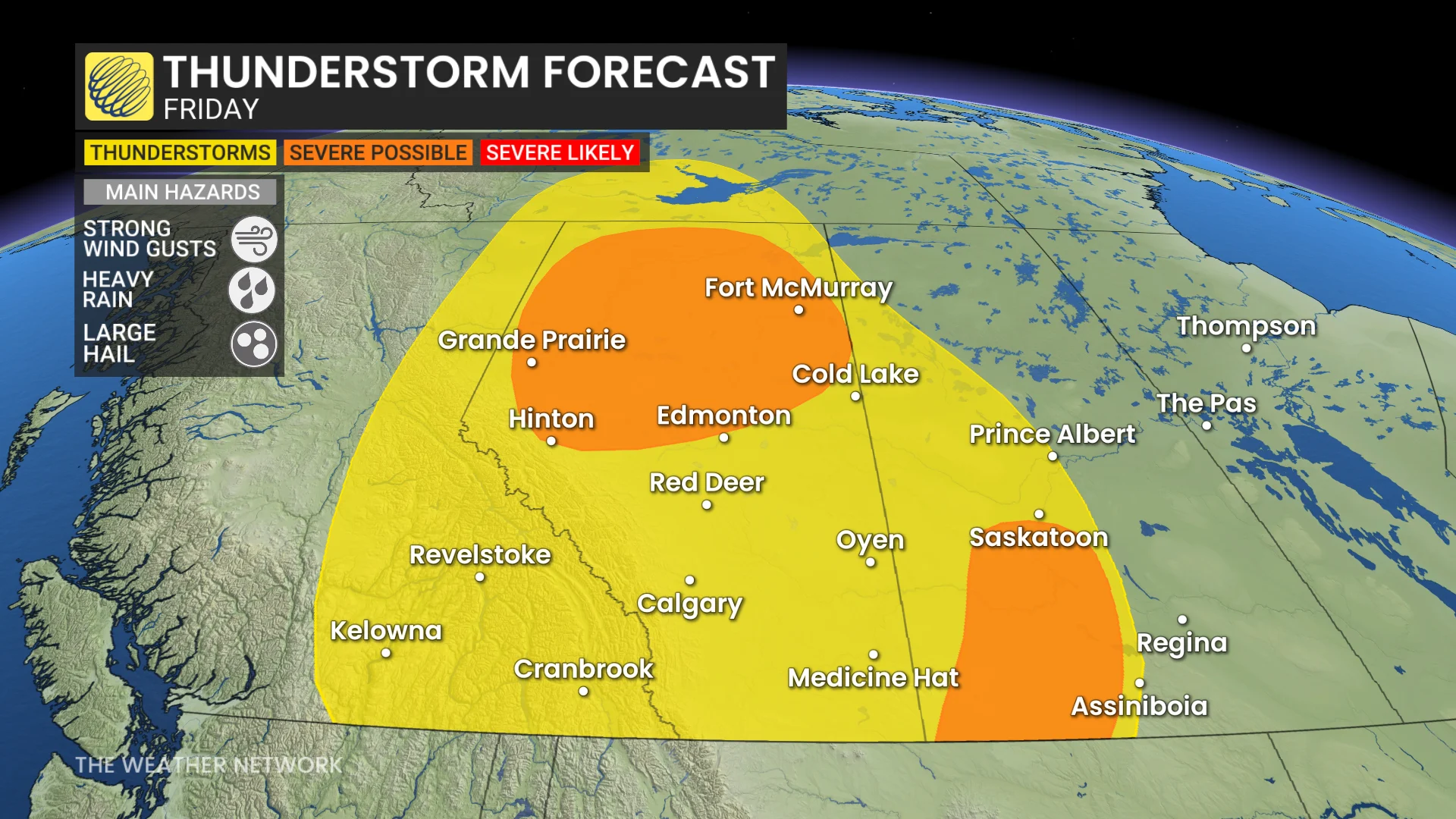 Prairies thunderstorm outlook Friday