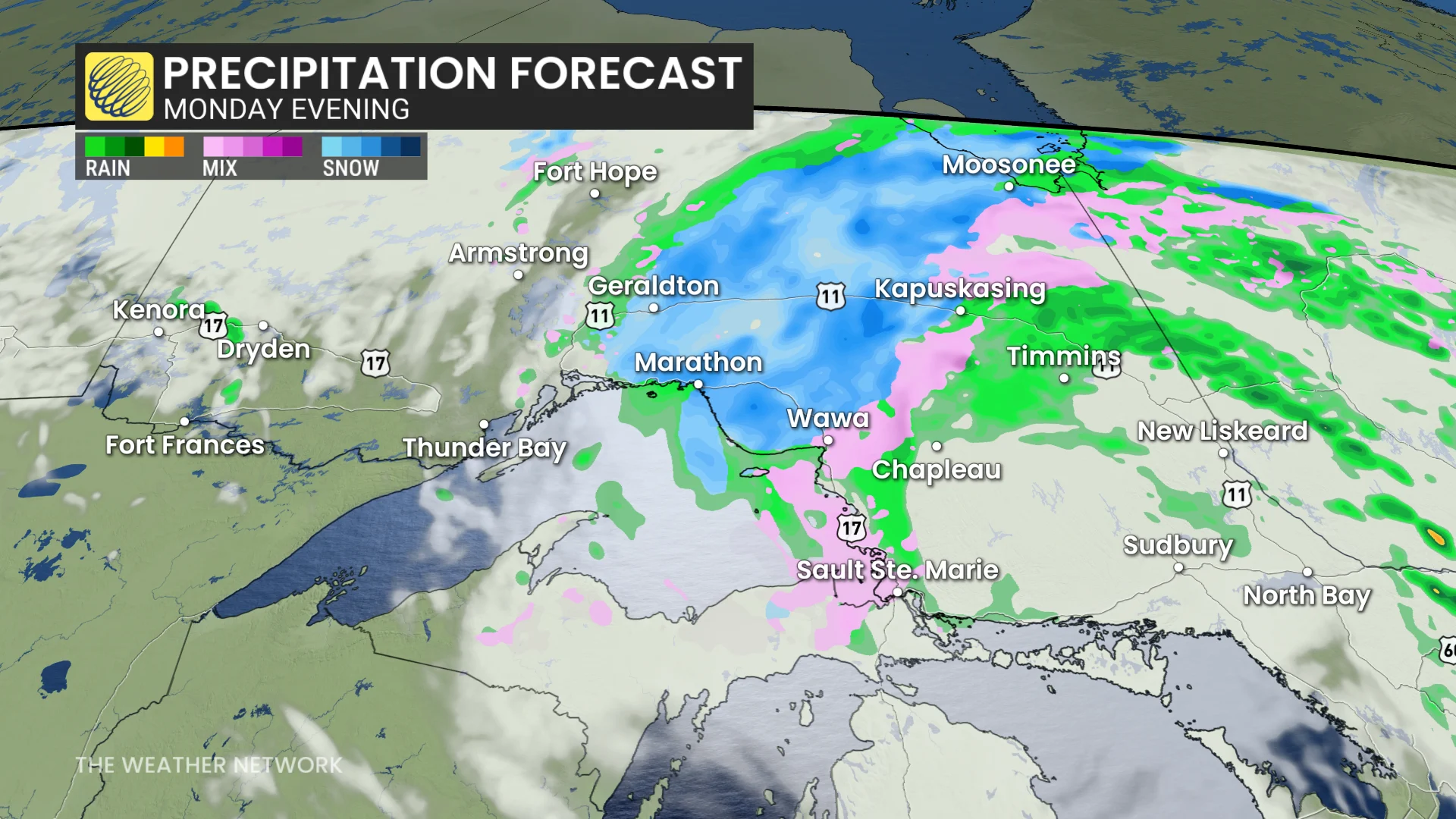 Baron - Monday evening precip in Ontario - April 21