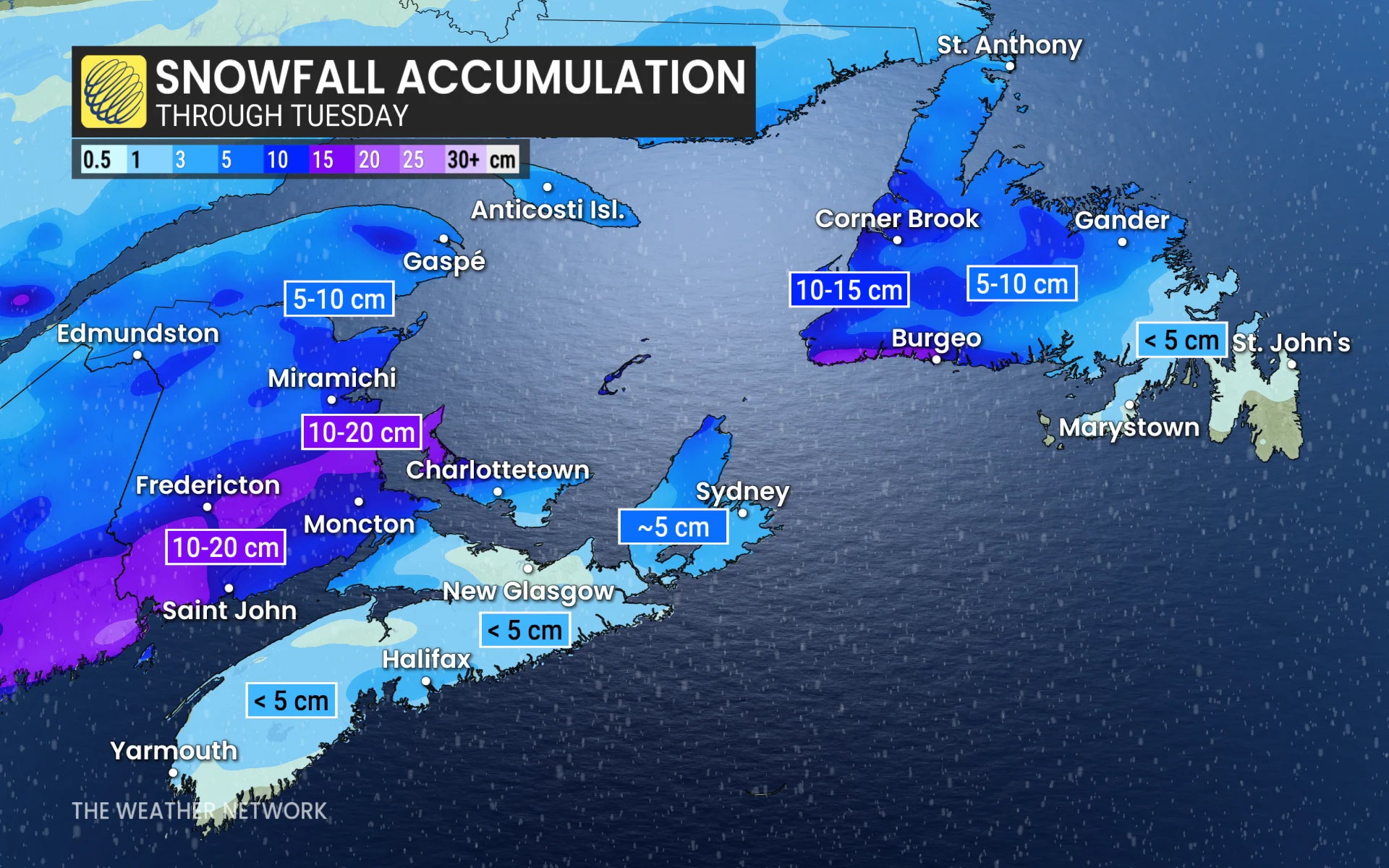 Baron - Atlantic Canada snowfall totals - Mar24