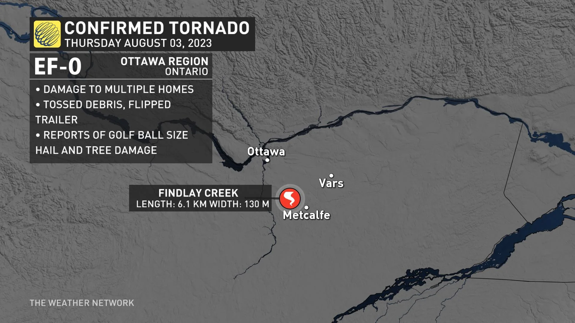 Ottawa Tornado August 3 2023 Baron Map
