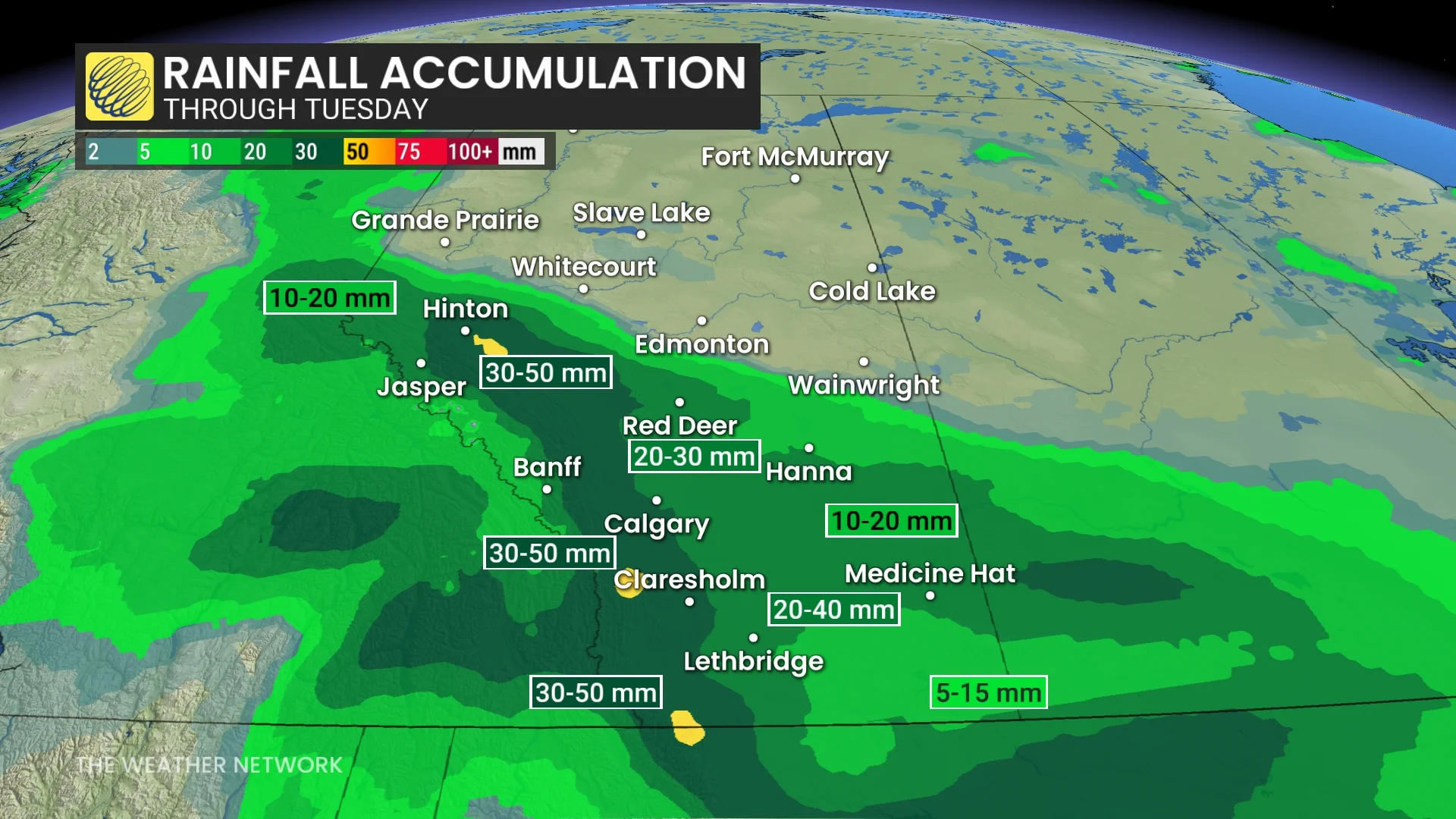 Baron - Alberta rain through Tuesday - July14