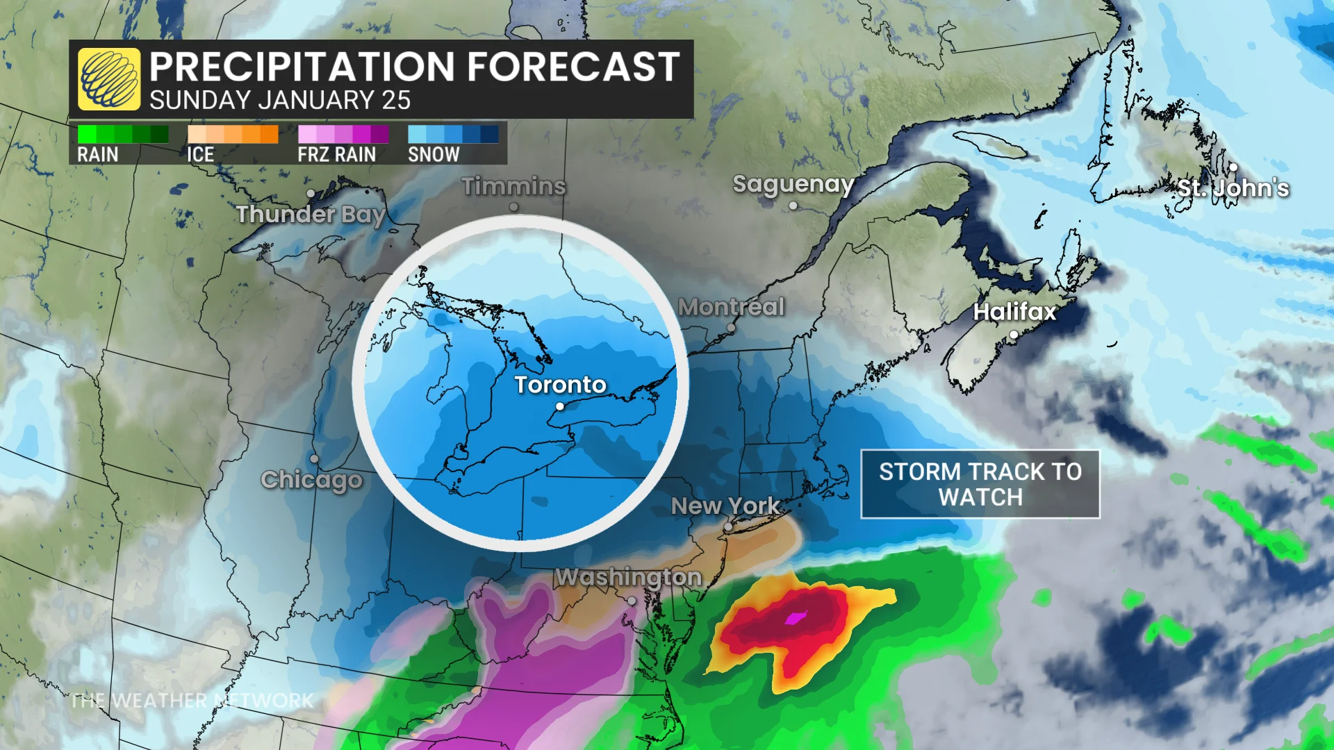 Ontario precipitation forecast Saturday